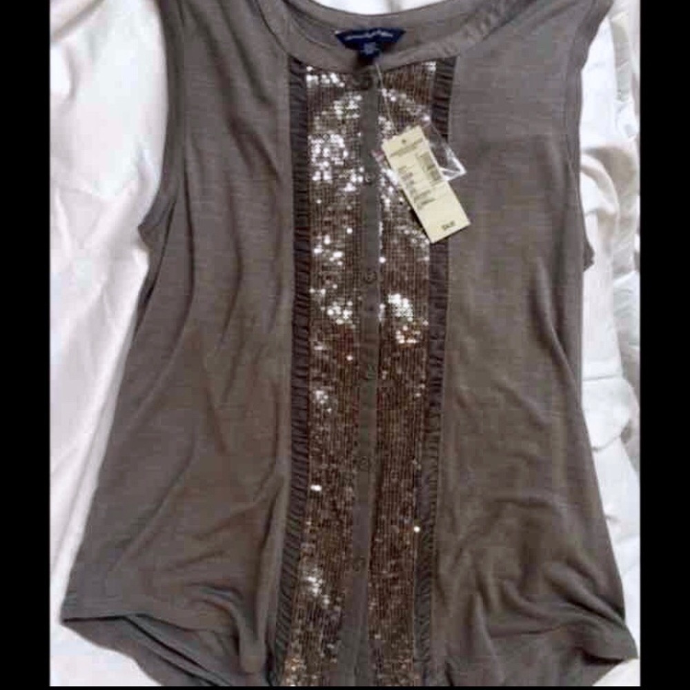 A.E. Charcoal Gray Blouse